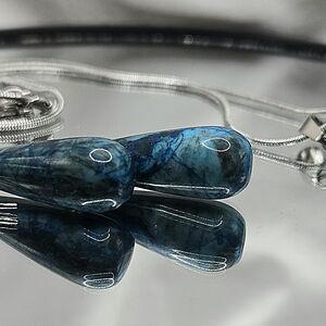 Crazy Lace Jasper Pendant Necklace & Earings Set